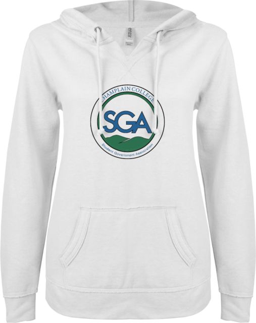 Champlain ENZA Ladies V Notch Raw Edge Fleece Hoodie SGA - ONLINE ONLY