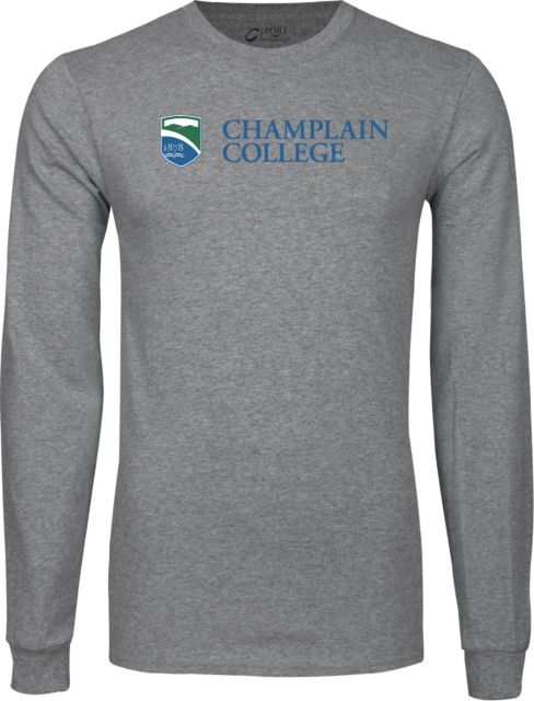 Champlain Long Sleeve T Shirt Champlain College w/ Shield Flat - ONLINE ONLY