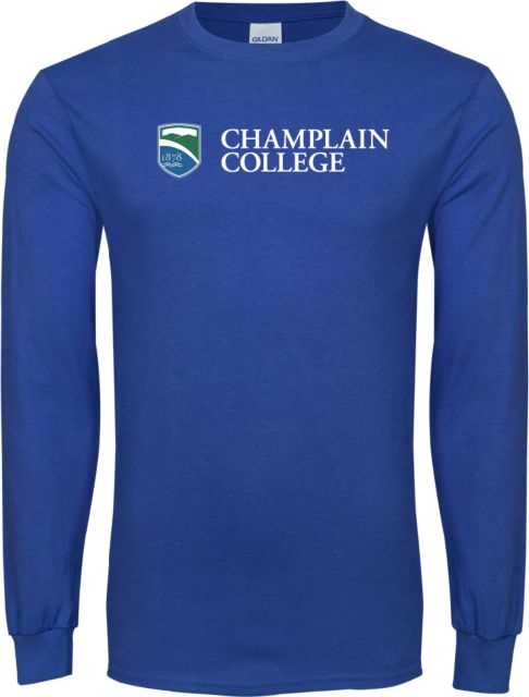 Champlain Long Sleeve T Shirt Champlain College w/ Shield Flat - ONLINE ONLY