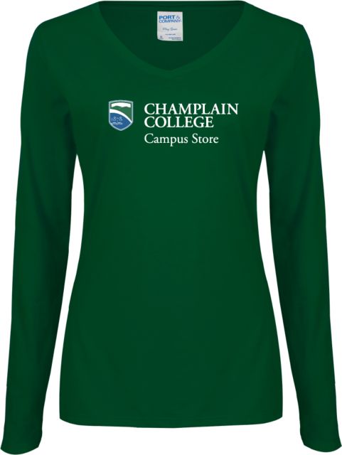 Champlain Ladies Long Sleeve V Neck Tee Campus Store - ONLINE ONLY