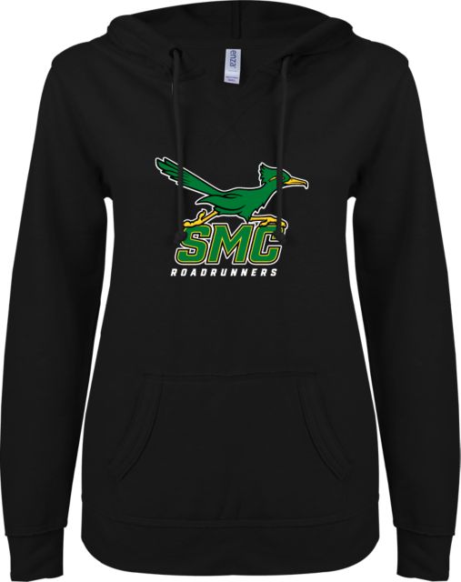 SW Michigan ENZA Womens V Notch Raw Edge Fleece Hoodie SMC Roadrunners w/ Mascot - ONLINE ONLY