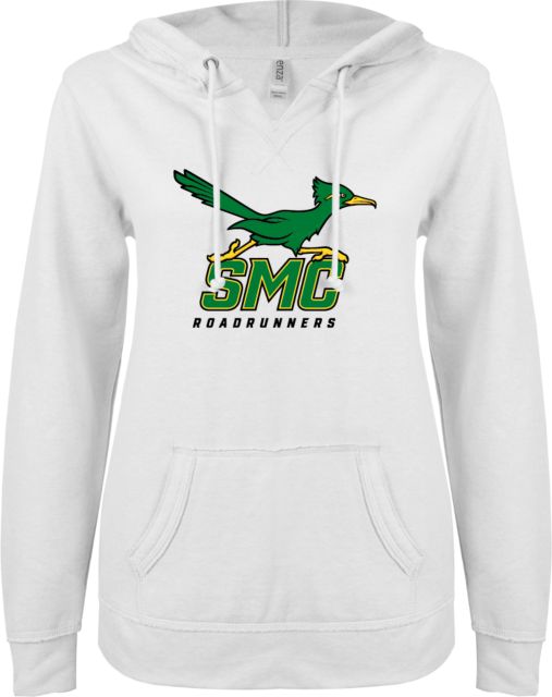 SW Michigan ENZA Womens V Notch Raw Edge Fleece Hoodie SMC Roadrunners w/ Mascot - ONLINE ONLY