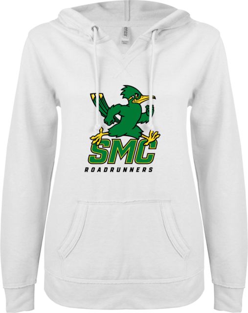 SW Michigan ENZA Womens V Notch Raw Edge Fleece Hoodie Ronnie Vertical - ONLINE ONLY