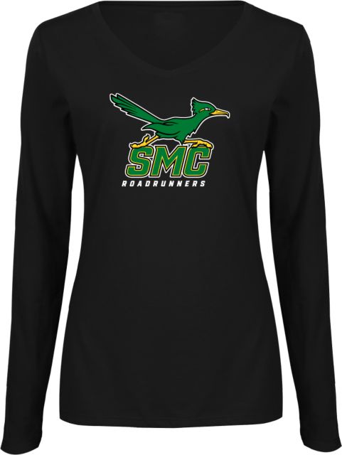 SW Michigan Womens Long Sleeve V Neck Tee SMC Roadrunners w/ Mascot - ONLINE ONLY