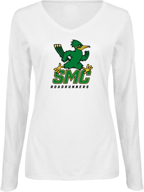 SW Michigan Womens Long Sleeve V Neck Tee White Ronnie Vertical - ONLINE ONLY