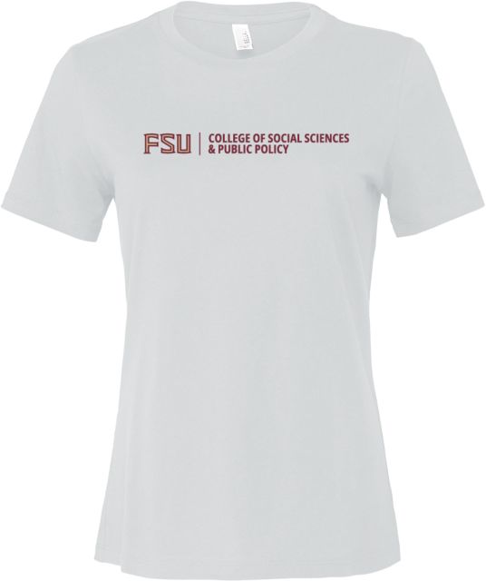 Florida State Bella + Canvas Womens Relaxed Cotton T Shirt College of Social Sciences and Public Policy- FSU - ONLINE ONLY