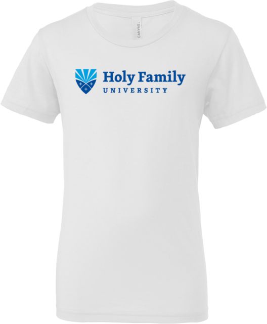 Holy Family Bella + Canvas Youth Jersey T Shirt Holy Family Wordmark Horizontal - ONLINE ONLY