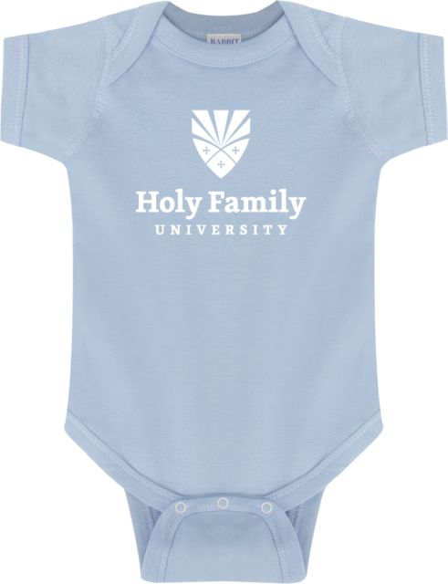 Holy Family Light Infant Bodysuit Holy Family Wordmark Stacked - ONLINE ONLY