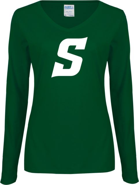 Stetson Ladies Long Sleeve V Neck Tee Secondary Logo - ONLINE ONLY