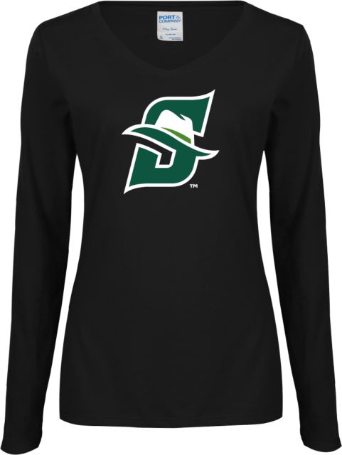 Stetson Ladies Long Sleeve V Neck Tee Primary logo - ONLINE ONLY