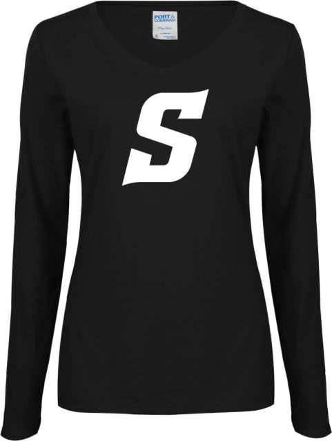 Stetson Ladies Long Sleeve V Neck Tee Secondary Logo - ONLINE ONLY