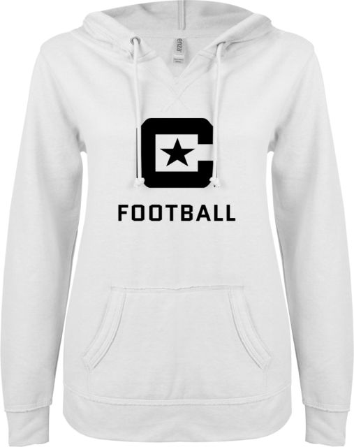 Citadel ENZA Ladies V Notch Raw Edge Fleece Hoodie Football - ONLINE ONLY