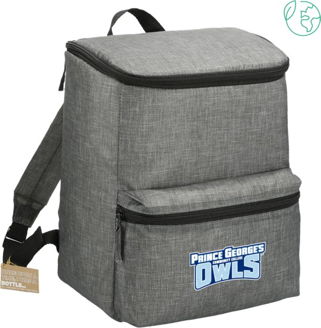 Prince George Excursion Recycled 20 Can Backpack Cooler Prince Georges Community College Owls Wordmark - ONLINE ONLY