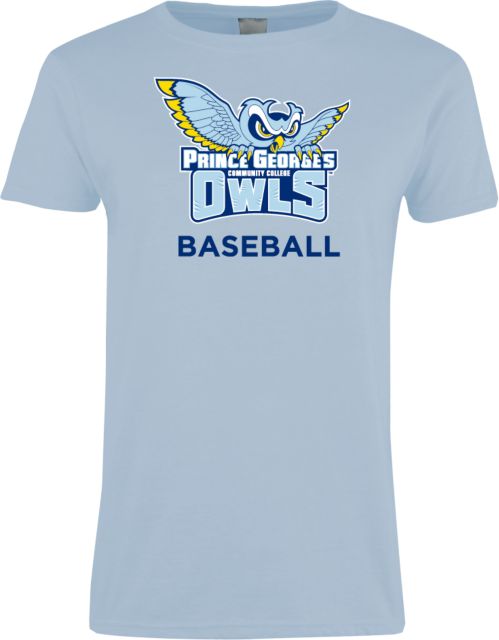 Prince George Womens Light Short Sleeve Tee Prince Georges Community College Owls Baseball - ONLINE ONLY