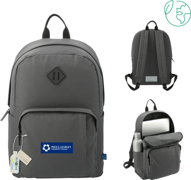 Prince George Repreve Ocean Everyday Computer Backpack Prince Georges Community College Logo - ONLINE ONLY