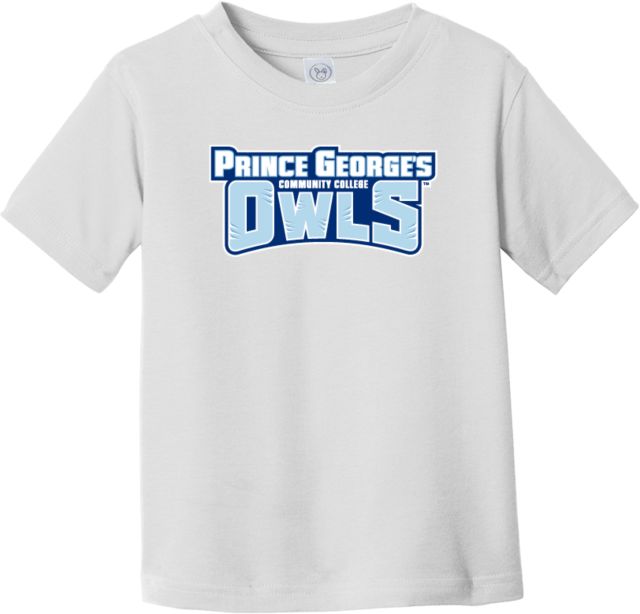 Prince George Toddler T Shirt Prince Georges Community College Owls Wordmark - ONLINE ONLY