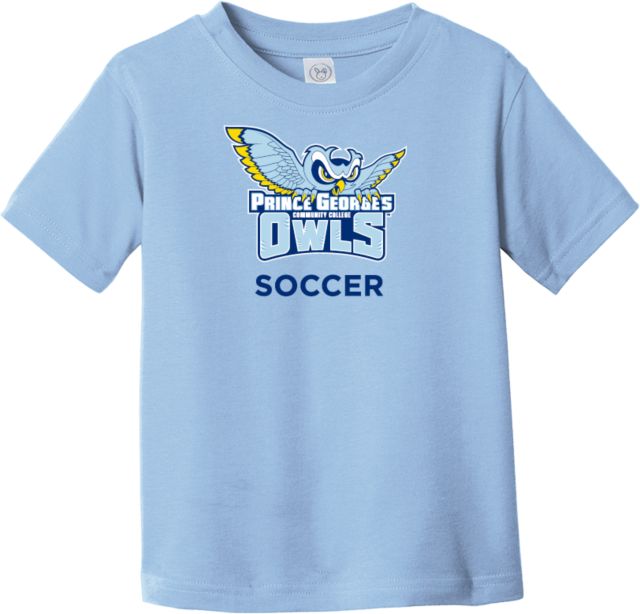 Prince George Toddler Light T Shirt Prince Georges Community College Owls Soccer - ONLINE ONLY
