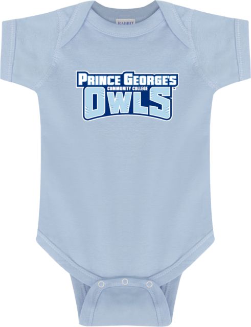 Prince George Light Infant Bodysuit Prince Georges Community College Owls Wordmark - ONLINE ONLY