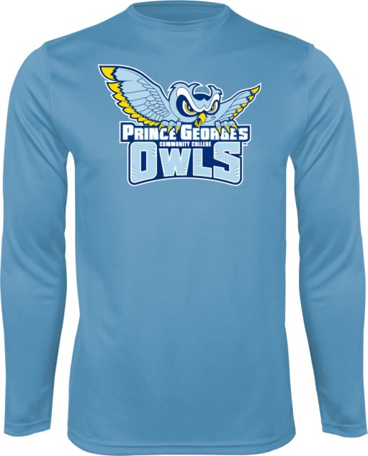 Prince George Light Performance Long Sleeve Shirt Prince Georges Community College Athletic Logo - ONLINE ONLY