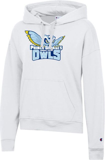Prince George Champion Womens Powerblend Pullover Hood Prince Georges Community College Athletic Logo - ONLINE ONLY
