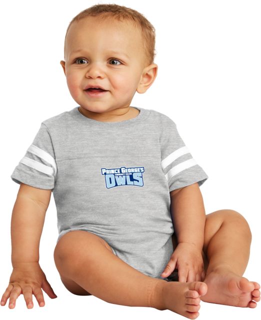 Prince George Vintage Jersey Bodysuit Prince Georges Community College Owls Wordmark - ONLINE ONLY