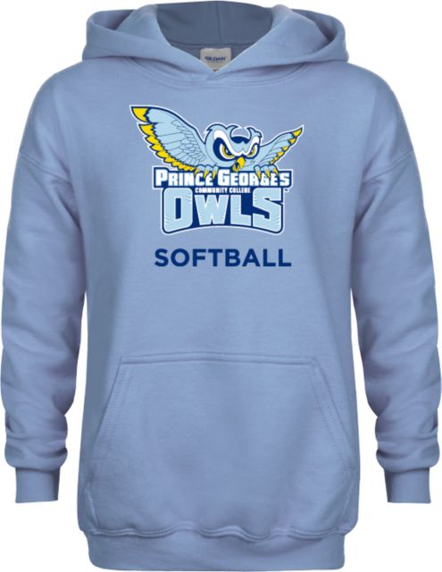 Prince George Youth Light Fleece Hoodie Prince Georges Community College Owls Softball - ONLINE ONLY