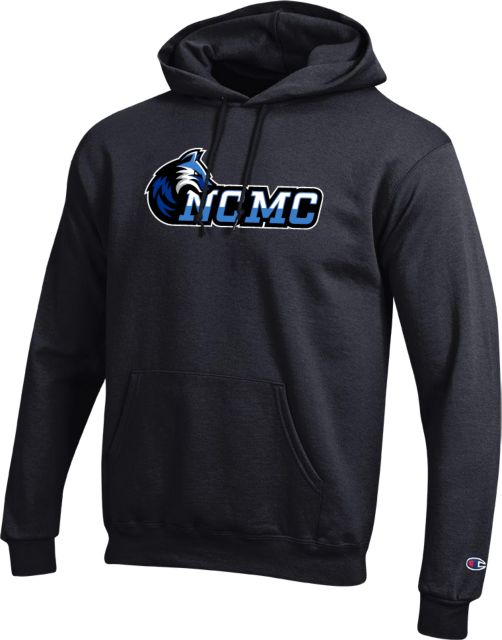 North Central Michigan Champion Fleece Hoodie NCMC with Mascot - ONLINE ONLY