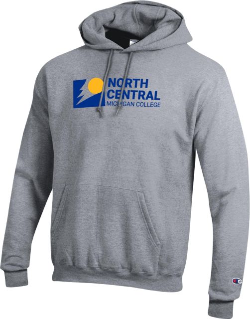 North Central Michigan Champion Fleece Hoodie North Central Michigan College Horizontal - ONLINE ONLY