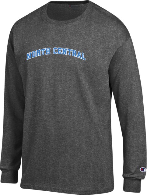 North Central Michigan Champion Granite Heather Long Sleeve T Shirt Arched North Central - ONLINE ONLY