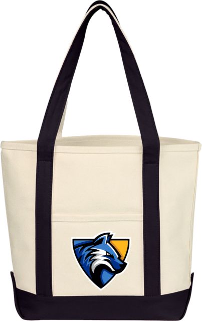 North Central Michigan Cotton Canvas Tote Bag NCMC Mascot Shield - ONLINE ONLY