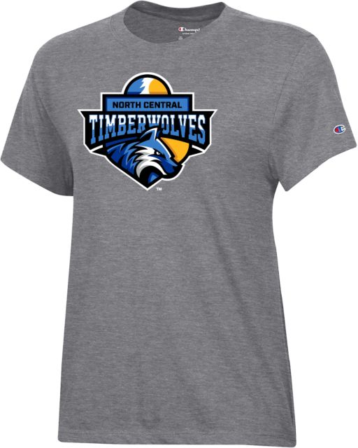 North Central Michigan Champion Womens Granite Heather Core Short Sleeve Tee North Central Michigan College Timberwolves - ONLINE ONLY