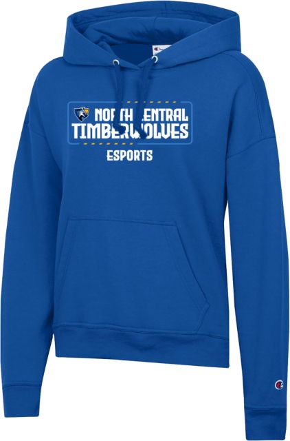 North Central Michigan Champion Womens Powerblend Pullover Hood NCMC Timberwolves Esports - ONLINE ONLY