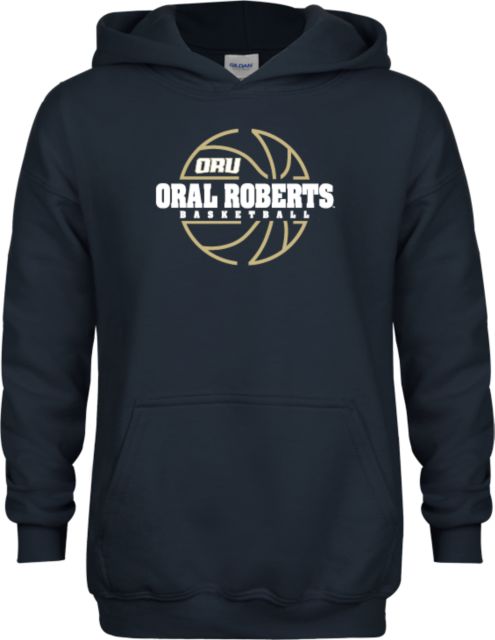 Oral Roberts Youth Fleece Hoodie Basketball Outline Design ONLINE ONLY