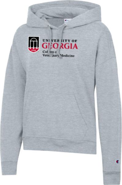 Georgia Champion Womens Oxford Powerblend Pullover Hood UGA - College of Veterinary Medicine - ONLINE ONLY