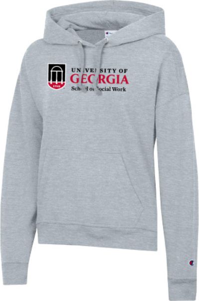 Georgia Champion Womens Oxford Powerblend Pullover Hood UGA - School of Social Work - ONLINE ONLY