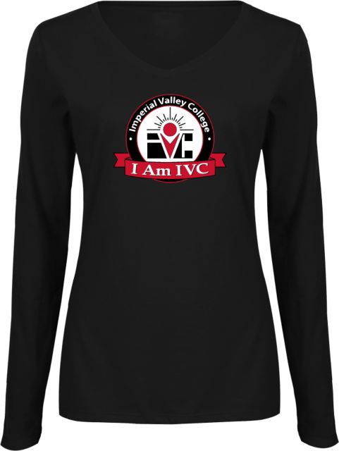 Imperial Valley Womens Long Sleeve V Neck Tee  IVC - I Am IVC Seal - ONLINE ONLY
