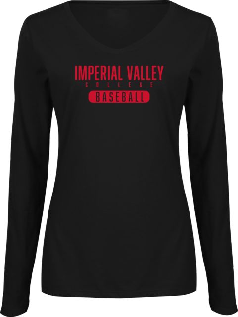 Imperial Valley Womens Long Sleeve V Neck Tee  IVC - Baseball - ONLINE ONLY