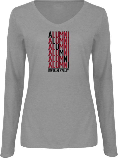 Imperial Valley Womens Long Sleeve V Neck Tee  IVC - Alumni Repeat Stacked - ONLINE ONLY
