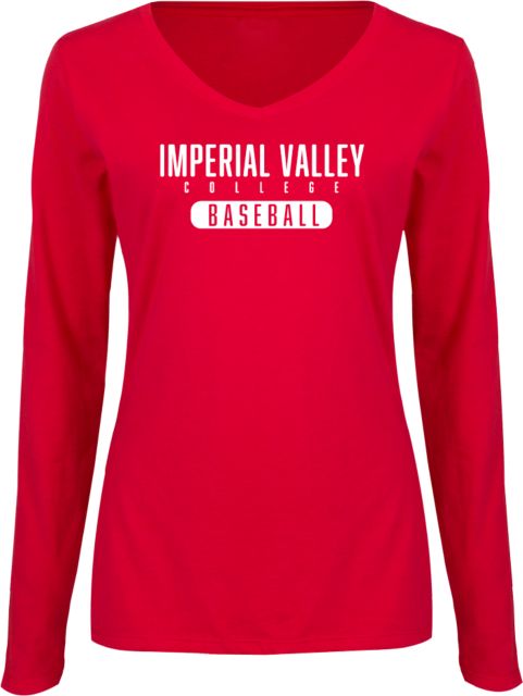 Imperial Valley Womens Long Sleeve V Neck Tee  IVC - Baseball - ONLINE ONLY