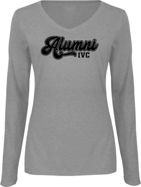 Imperial Valley Womens Long Sleeve V Neck Tee  IVC - Alumni Vintage Script One Color - ONLINE ONLY