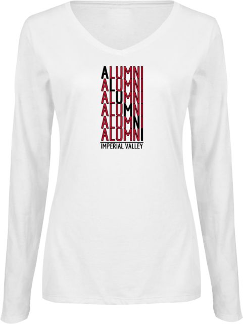 Imperial Valley Womens Long Sleeve V Neck Tee  IVC - Alumni Repeat Stacked - ONLINE ONLY