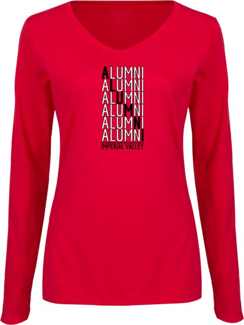 Imperial Valley Womens Long Sleeve V Neck Tee  IVC - Alumni Repeat Stacked - ONLINE ONLY