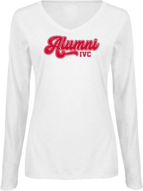 Imperial Valley Womens Long Sleeve V Neck Tee  IVC - Alumni Vintage Script One Color - ONLINE ONLY