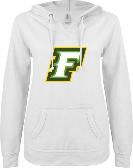 Felician Univ ENZA Ladies V Notch Raw Edge Fleece Hoodie F - ONLINE ONLY