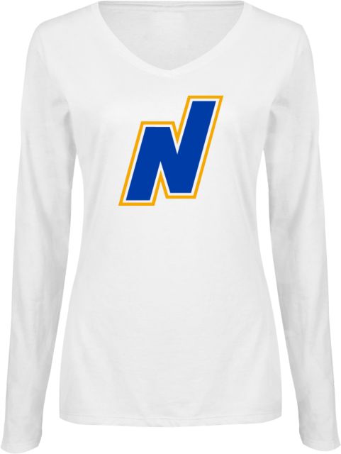 Northeastern Illinois Ladies Long Sleeve V Neck Tee Primary Mark - ONLINE ONLY