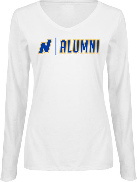 Northeastern Illinois Ladies Long Sleeve V Neck Tee Alumni - ONLINE ONLY