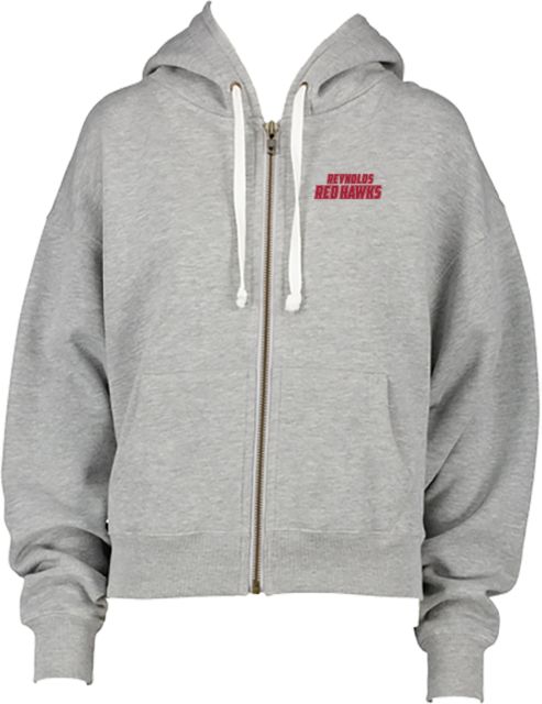 J. Sargeant Reynolds ENZA Womens Boxy Full Zip Hood Reynolds Red Hawks - ONLINE ONLY