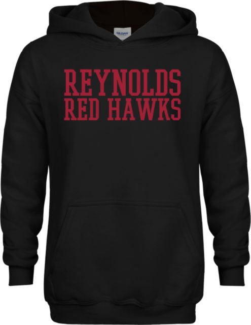 J. Sargeant Reynolds Youth Fleece Hoodie Reynolds Red Hawks Stacked Design - ONLINE ONLY