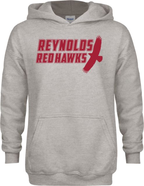 J. Sargeant Reynolds Youth Fleece Hood Reynolds Red Hawks with Mascot - ONLINE ONLY