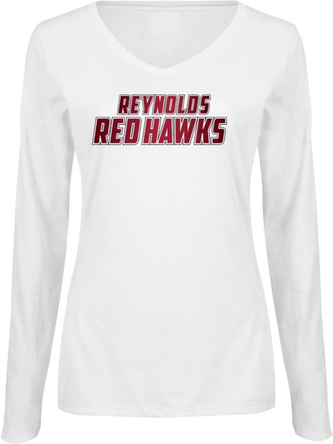 J. Sargeant Reynolds Womens Long Sleeve V Neck Tee  Reynolds Red Hawks Gradient - ONLINE ONLY